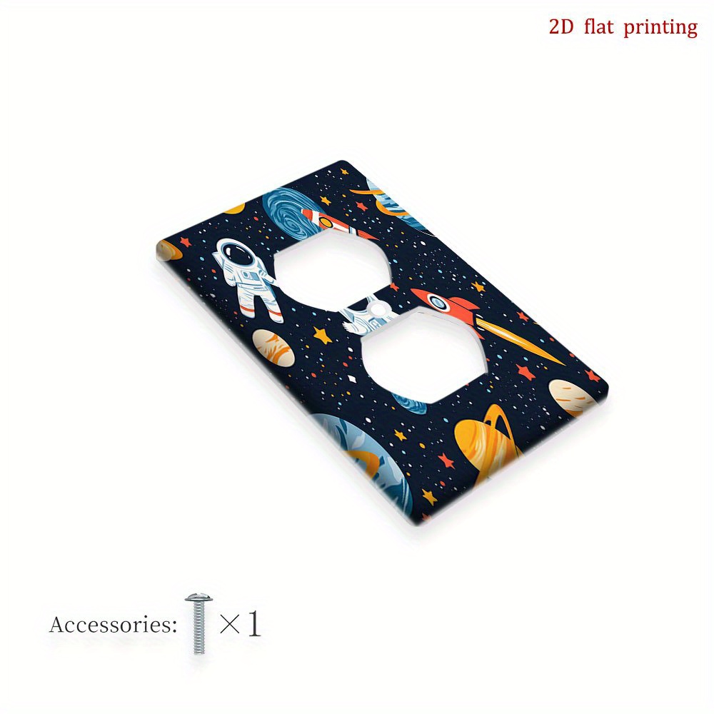 TEMU 1 pièce [Impression 2D à plat] Cache-plaque murale d'astronautes dans , Cache-interrupteur et cache-prise, Décoratif, Aucune électricité ou pile