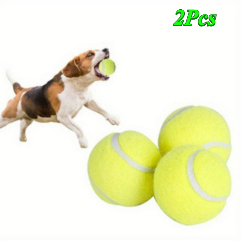 TEMU 2 Interactive Pet Tennis Rubber Molar Toys, Suitable For Small Dogs, High Elasticity Throwing And Catching Toy Additions, Pet Toys, No Batteries