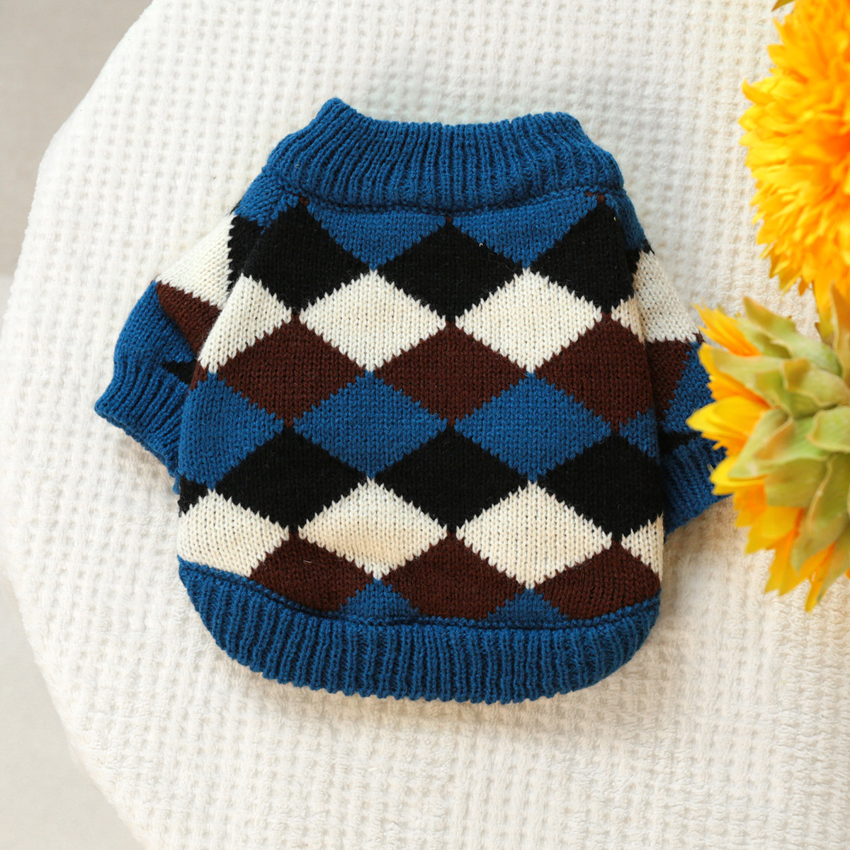 TEMU Pet Clothing Apparel Cute Sweater Retro Pet Sweater Thick Knitwear Small To Medium Dogs Cats Autumn Winter Cold Weather Clothing Puppy Outing