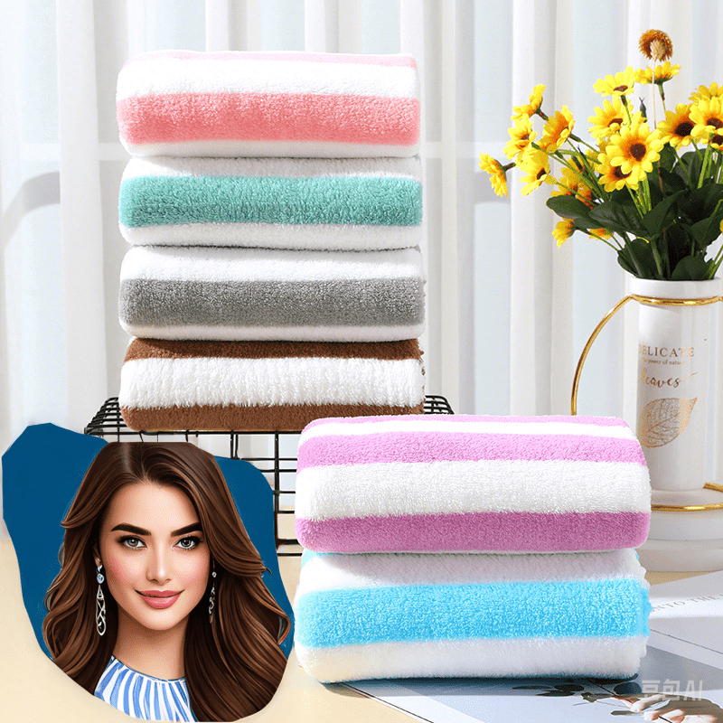 

28.74inchx12.99inch Striped Towel Set, Quick-drying Absorbent Towel, Super -friendly Bath Towel, Essential For Home Bathroom, Ideal Bathroom Supplies, Must-have Home Valentine's Day Gift