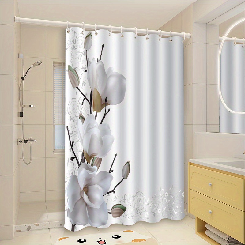 TEMU Jit1pcs Pattern Shower Curtain, High-end Elegant Bathroom Curtain Shower Curtain, Shower Curtain Home Decoration Pattern Printing, Compartment