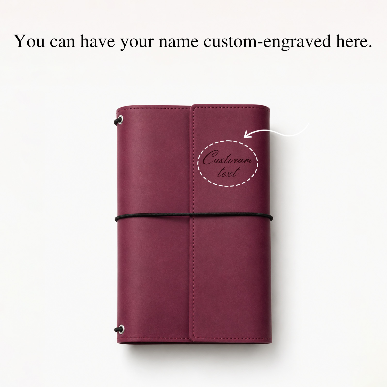 TEMU Personalized Pu Leather A5 Journal Cover With Name/initials - Refillable Notebook Case Suitable For School, Diary, Planner, Gift For Students,