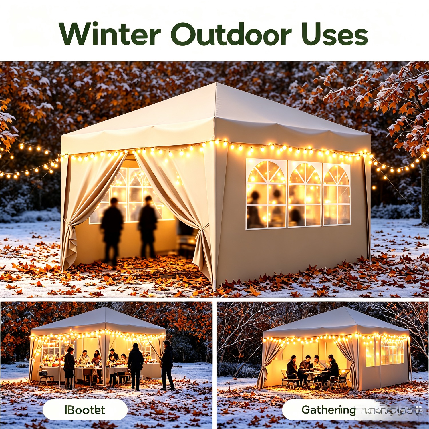 3.33x3.33-meter Folding With , Garden With Windows That Extended, Suitable For Portable And Extendable Tents For Markets, Camping And Outdoor Activities