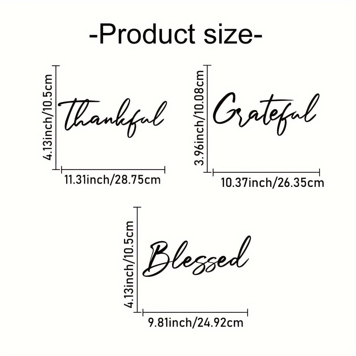 TEMU Lot de 3 décorations murales en acrylique "Gratitude" - représentatifs avec design de dessin au trait minimaliste - Convient pour les accents