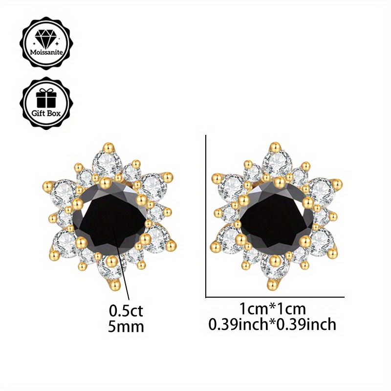 Floral-Shaped Moissanite Earrings, Minimalist Design