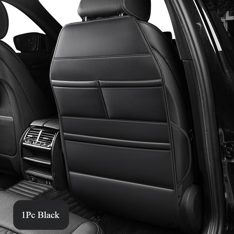 One/2pcs Car Seat Back Organizer, PU Leather Material, Rear Row Kick-Proof, Easy to Clean, Multi-Functional Storage, Multiple Colors Available