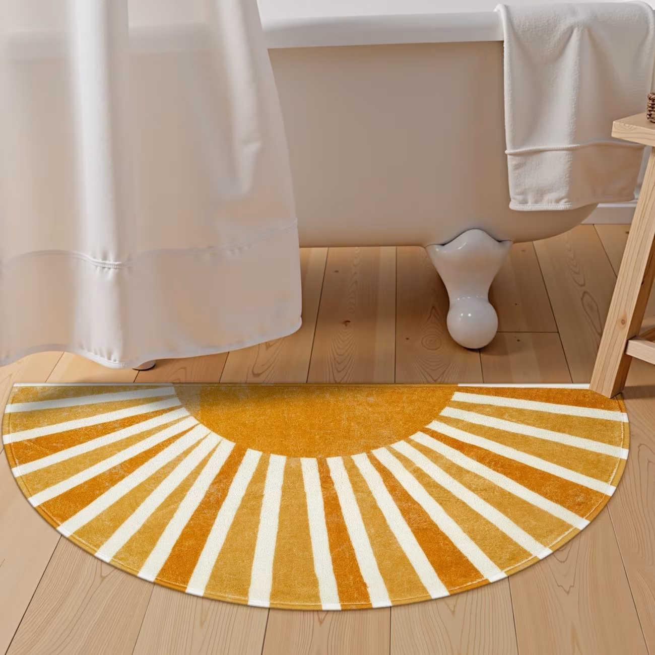 faux cashmere washable half round sun bath non slip mat for bedroom and living room decorative carpet kitchen non slip mat Product details 1
