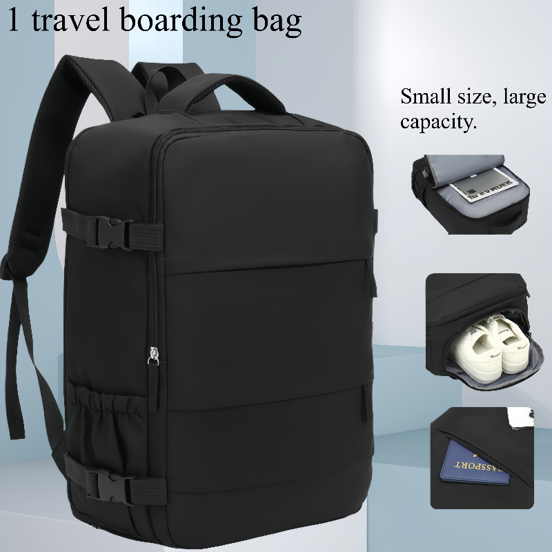 Large Capacity 17.32-Inch Laptop Compatible Backpack - Carry-On Luggage  with Shoe & 14-Inch Notebook Compartment, Durable Oxford Fabric Travel  Backpack for Business,, Airplane (Cabin-Friendly, Laptop ...