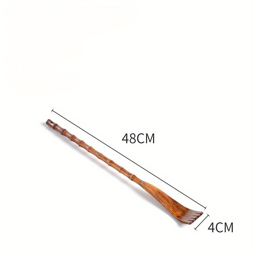 ergonomic long handle wooden back scratcher massager gentle exfoliating body scratcher for back neck shoulders legs natural wood design for home use light beige care muscle relaxation back scratcher for back   durable wooden handle Product details 5