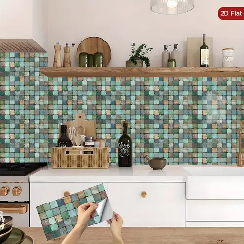 Peel and stick backsplash green - België Peel and stick backsplash green - België