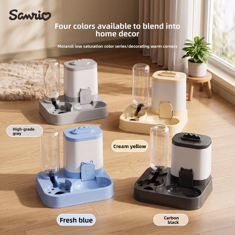 Official Sanrio Licensed Automatic Gravity Pet Feeding Station, 2...