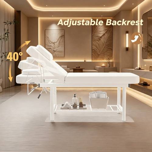 beauty bed with backrest lift pvc 72in black for tattoo physiotherapy