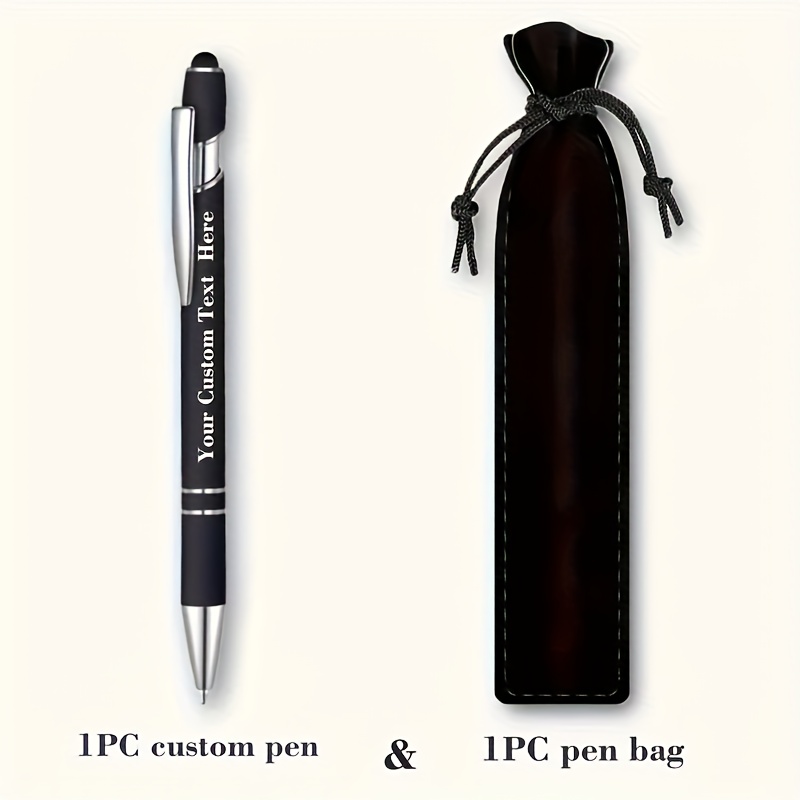 Image of 2pcs Rose Golden Pen Set (1 Pen + 1 Pouch). Ballpoint Pen - Smooth Writing, Retractable, Ideal Gift For All Genders - Suitable For Christmas, Halloween, Birthdays - Black Ink, Waterproof Writing Pen