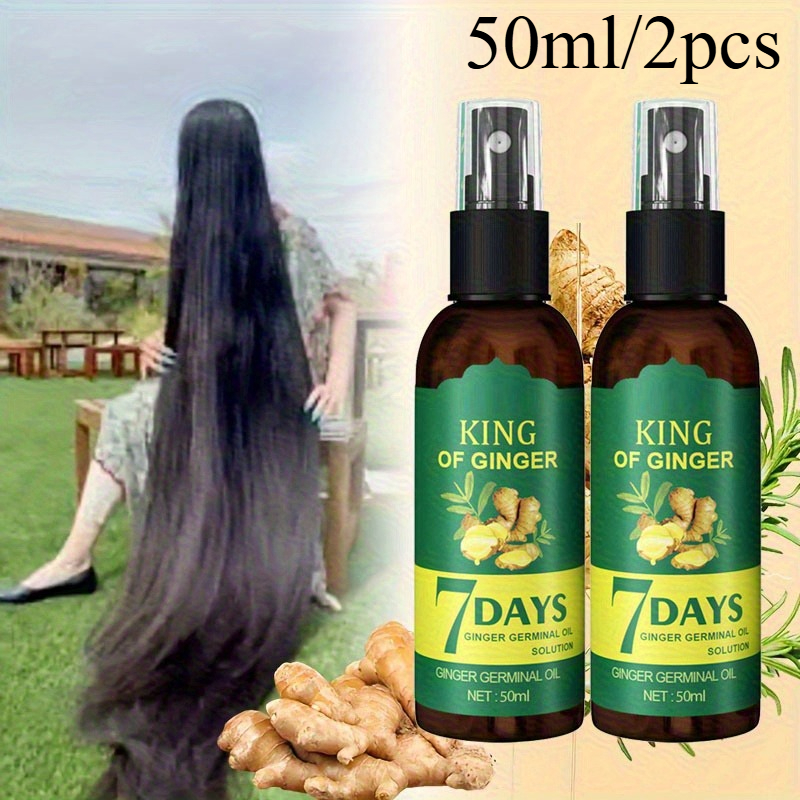 TEMU 2pcs Ginger Hair Oil And Biotin Hair Serum, 7-day Ginger Nourishing Scalp Massage For All Hair Types, Perfect Valentine's Day And Gift For Women