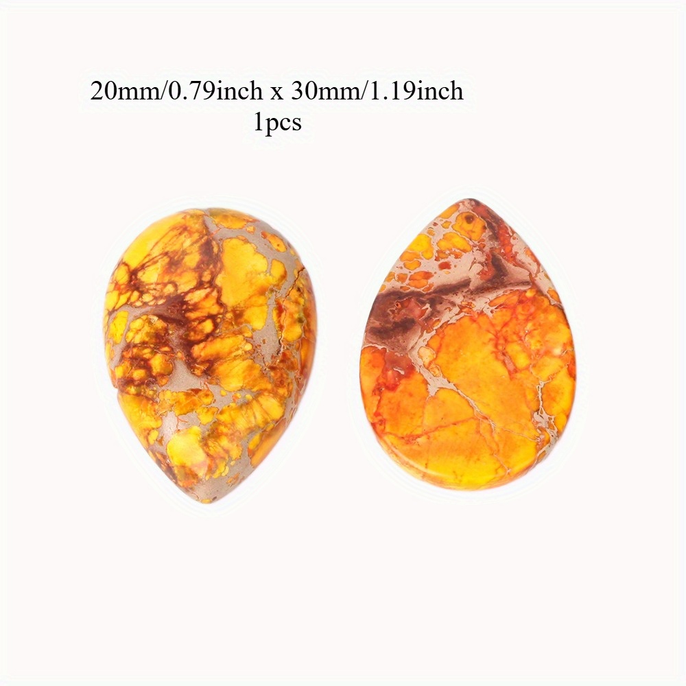 E-shop 20x30mm 1 Stück Natürlicher Orange Meer Sediment Jaspis Perlen Wassertropfen Abstandshalter Perlen für Schmuckherstellung DIY Armband Ohrring