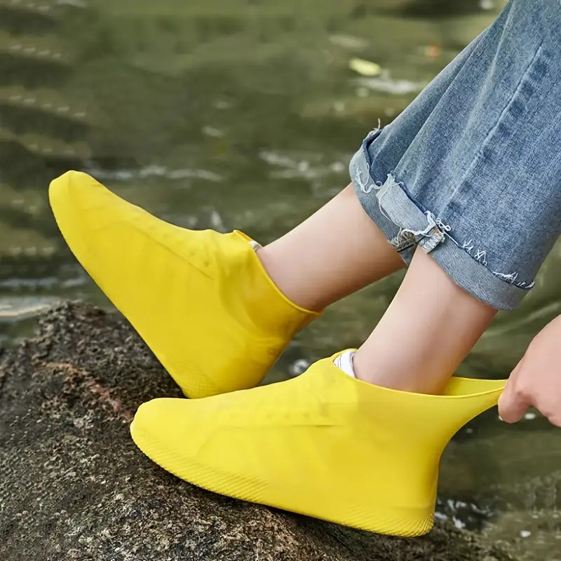 TEMU Cubrezapatos Unisex Impermeables, Botas de Lluvia de PVC Ligeros y Duraderos, Ajuste Elástico , Adecuados para Días Lluviosos, Lavar a o Limpiar