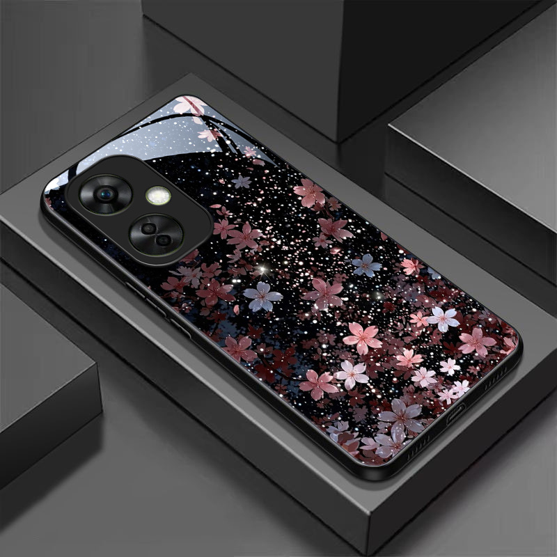 TEMU Phone Case: Flower Pattern Compatible With Oneplus Nord Ce 3 Lite Glass Phone Case