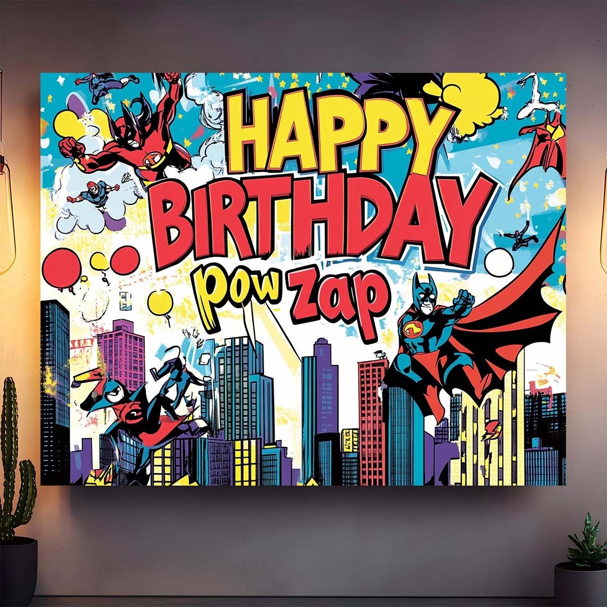 Geburtstagskarte 4. Geburtstag Superheld Comic – Zap Pow Boom Für Jungen, 133x192 Mm