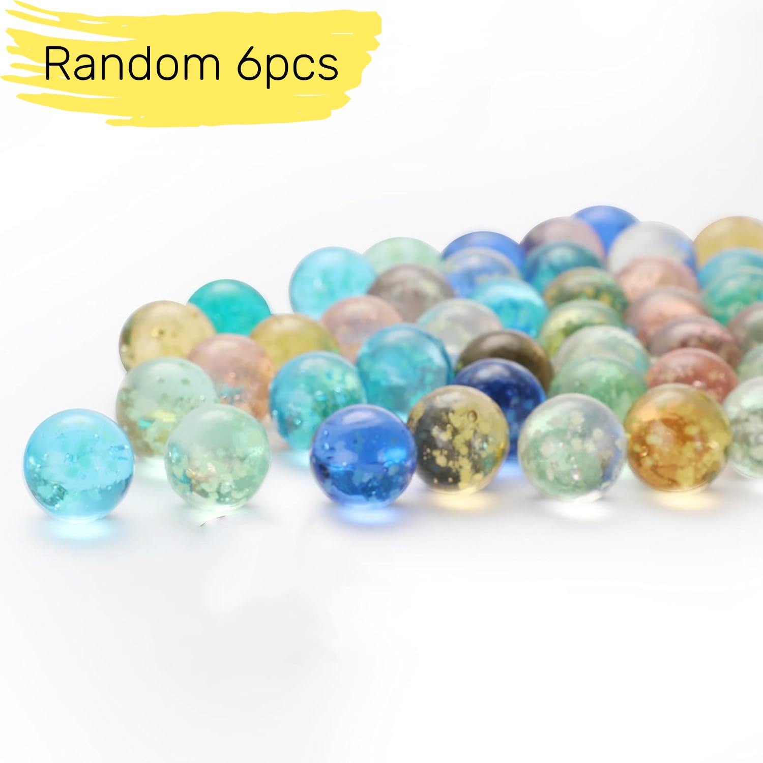 Image of 6pcs Multicolored Luminous Glass Marbles, Glowing Glass Marbles In The Dark, 16mm Handcrafted Multicolored Glass Marbles, Suitable For Filling Vases, Diy, Home Decoration Items, Random Color