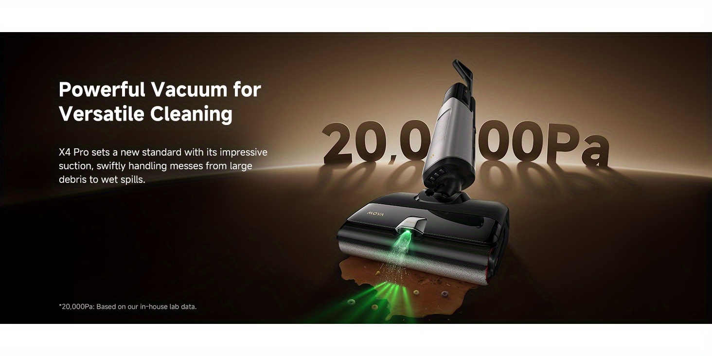 x4 pro plus   cleaning solution smart wet dry vacuum cleaner set 20000pa cordless vacuum mop featuring zero   hot water mopping for tough stains   hot air self drying 180 flat laying push in charging dock led screen Product details 8