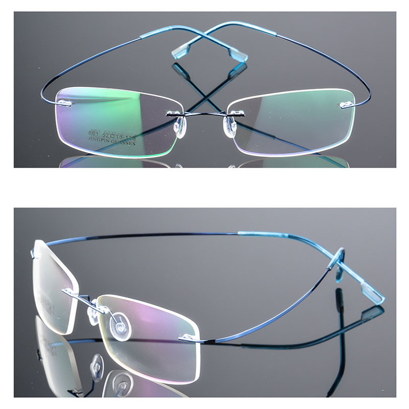 Business Metal Rimless Glasses, Fashionable Titanium Alloy Unisex Eyewear Frame