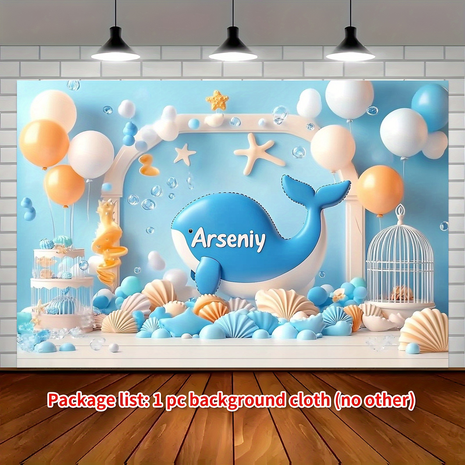 1pc arseniy whale   shower theme party banner background cloth 70 8 90 5in party banner   ocean birthday   photography baby shower celebration kids   0