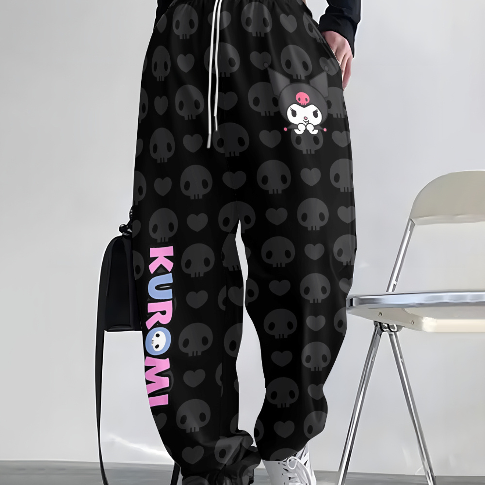 

Sanrio Kuromi Women's Casual Sports Sweatpants Drawstring Straight Sports Trousers