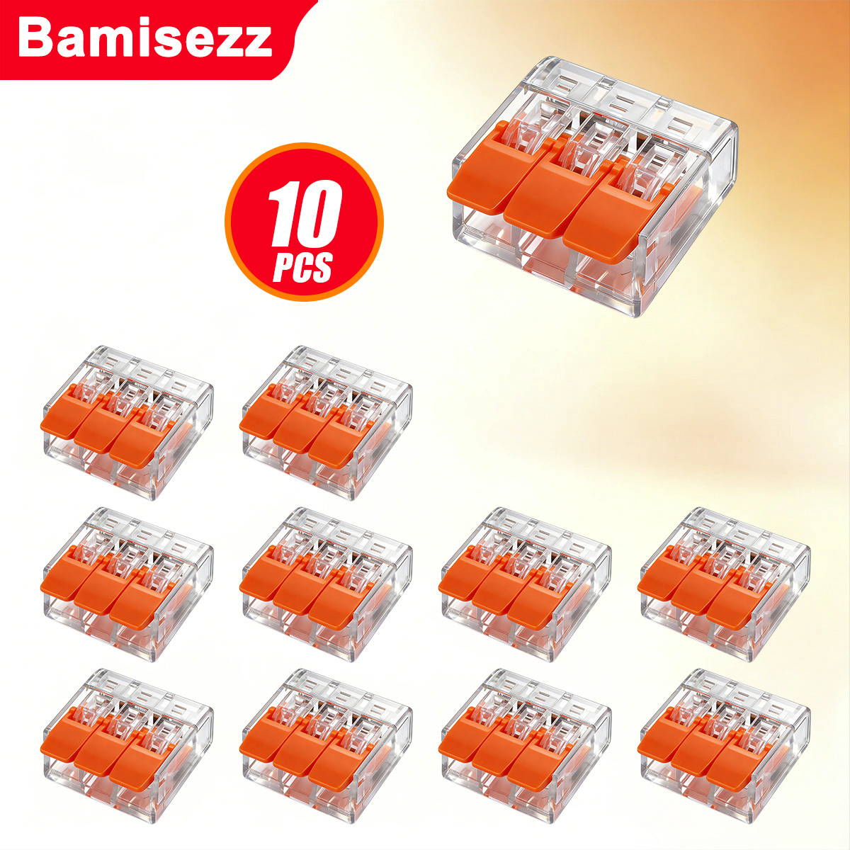 TEMU 10pcs/49pcs Connecteurs électriques à insertion 2/3 ports, connecteurs de câble rapides, connecteurs de câble de type (28-12 AWG), cartes de