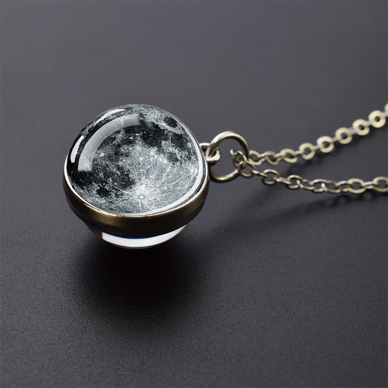 TEMU 1pc Solar System Pendant Necklace, Designed To Solve The Of Lacking Embellishments In Daily Outfits, Generic And Unrecognizable Minimalist