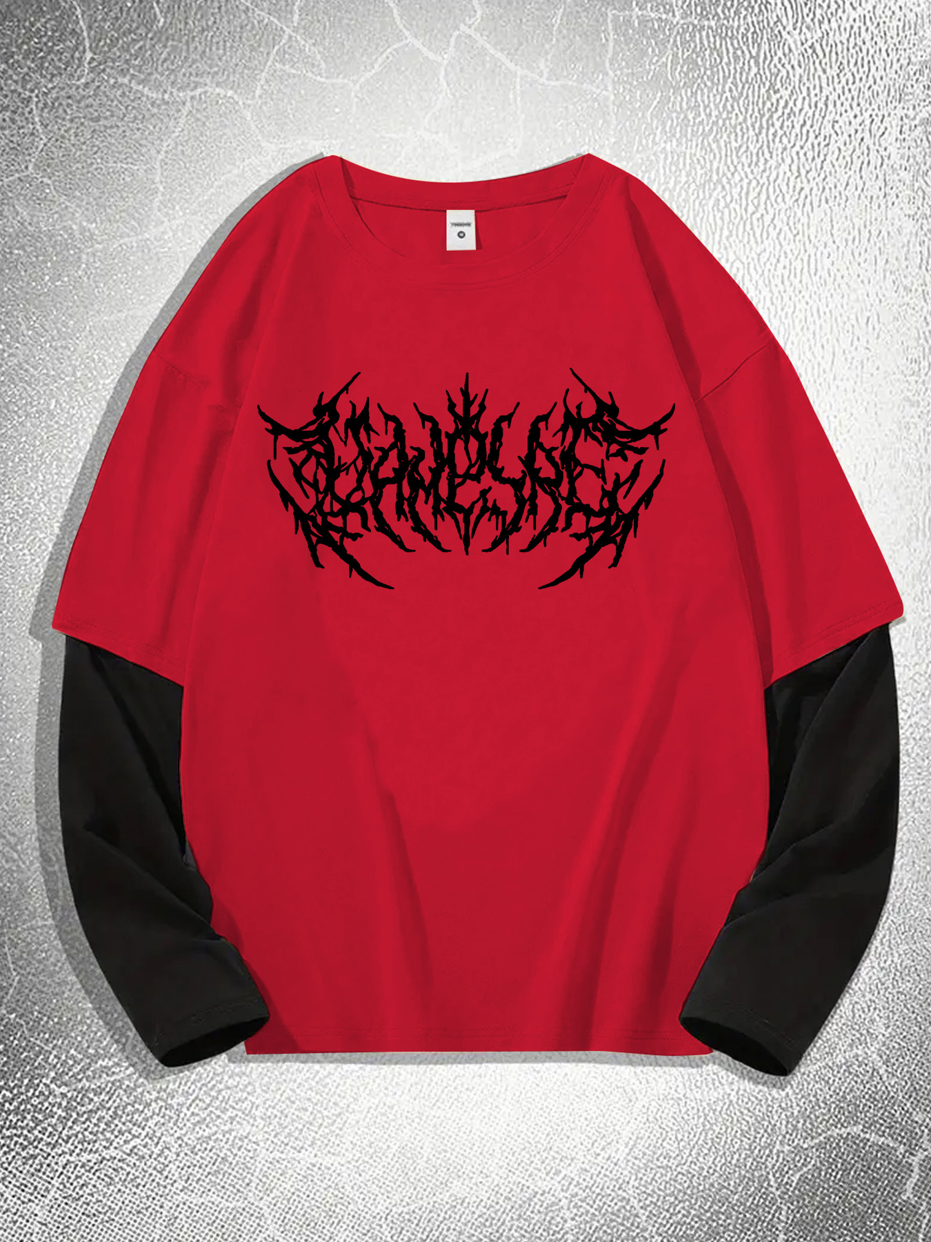 mens gothic 2 in 1 t shirt dark loose fit long - Temu Canada