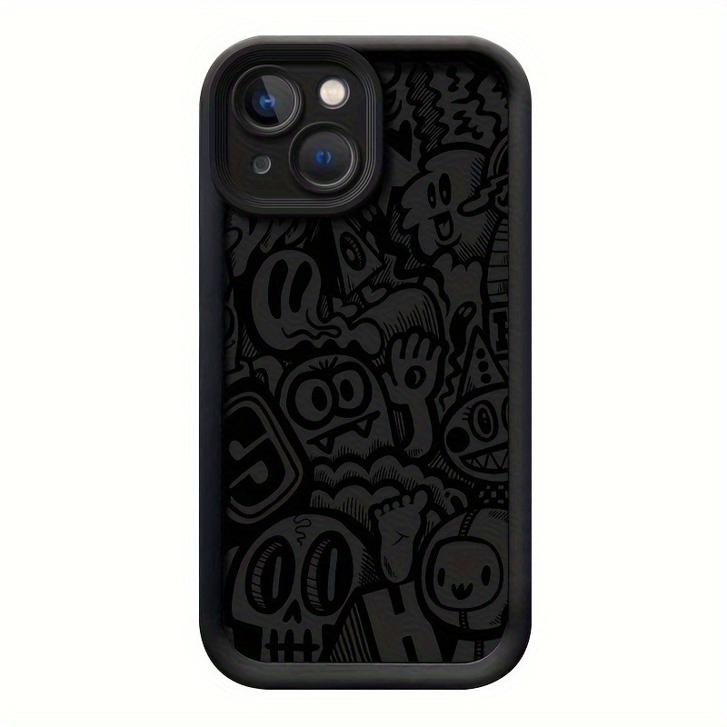 Funda para Teléfono - Funda para Teléfono - Una Nueva Funda Elegante de Bambú con Diseño Negro, Compatible con iPhone 16, 15, 14, 13, 12, 11, XS, XR, X, 8, 7 Plus, Pro Max y la Serie SE. Perfecta para Regalos de Halloween, Regalos de Pascua, Cumpleaños, para una Novia