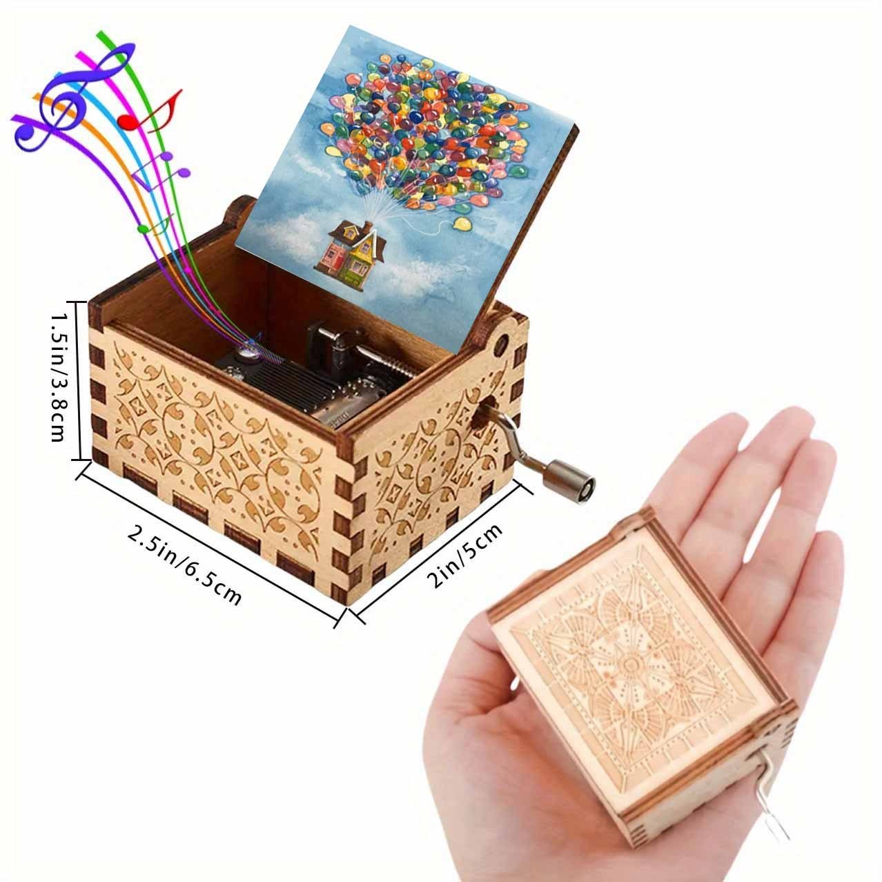 деревянная музыкальная шкатулка воздушный шар из дома на крыше, выбранный высококачественный материал, изобретательность для создания мечтательного звука, используйте музыку, чтобы рассказывать  , подарите родственникам, друзьям и одноклассникам изысканные подарки на дни рождения, праздники и юбилеи Детали 2
