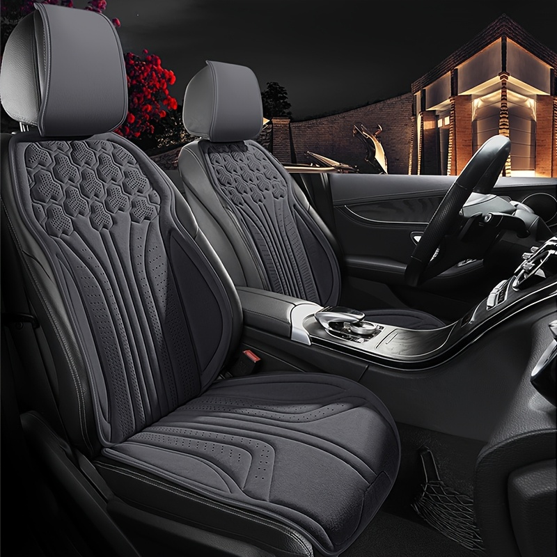 TEMU 2pcs Luxury Deerskin Seat Cushion, Soft And Comfortable Cushion With Stitching Detail, Suitable For - Hand Wash Or Clean