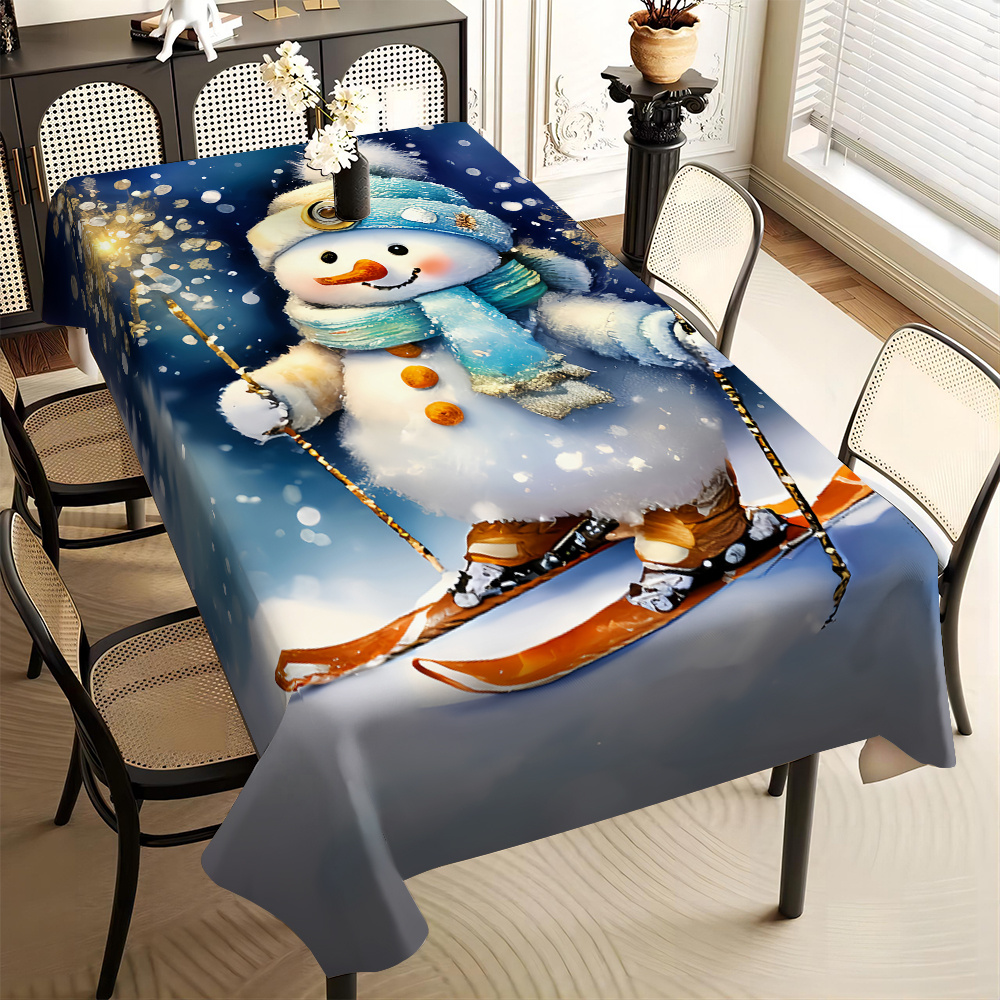 

Christmas Tablecloth, Snowman , , , -, -, , For Kitchen Dining, & Use