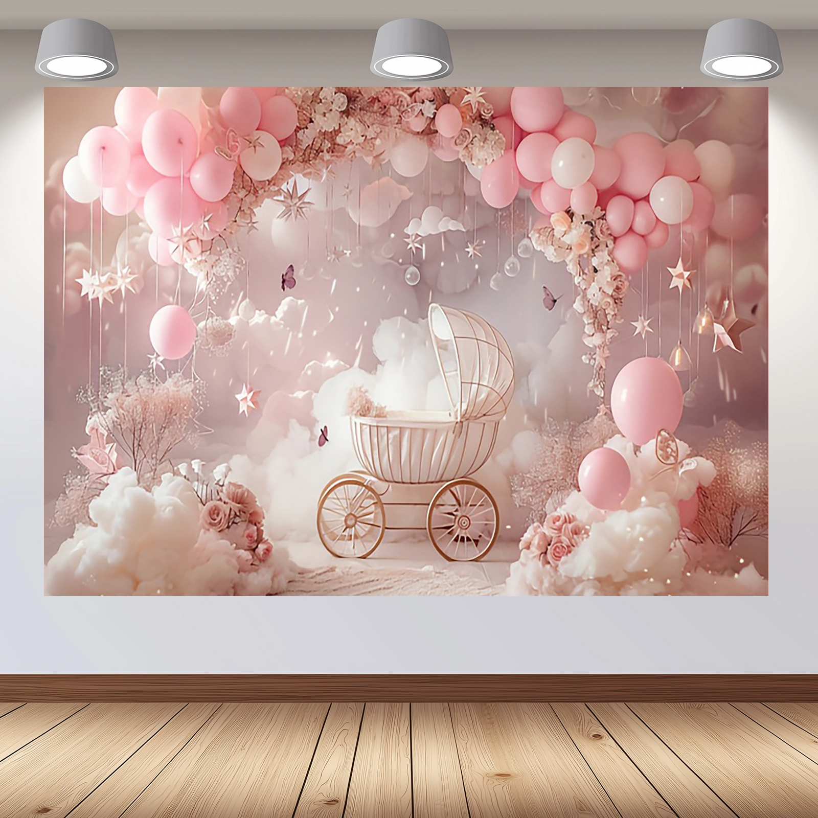 

1pc Polyester Backdrop Banner - Multipurpose Indoor/outdoor Decoration For Newborn Celebration, No Electricity Needed
