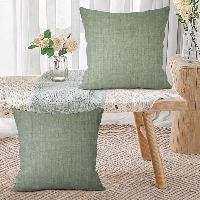 TEMU 2pcs Set Of Modern Home Kitchen Supplies, Bedding, Home Decoration, Light Green Solid Color Printed Pillowcase, Suitable For Spring,