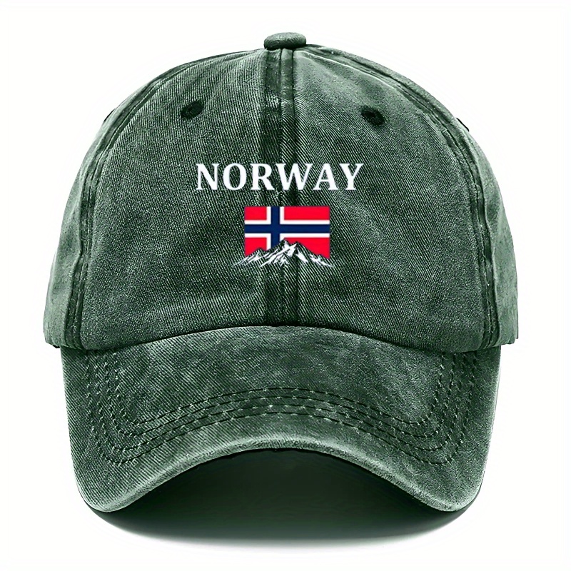 Adjustable Washable Baseball Cap with Norway Design