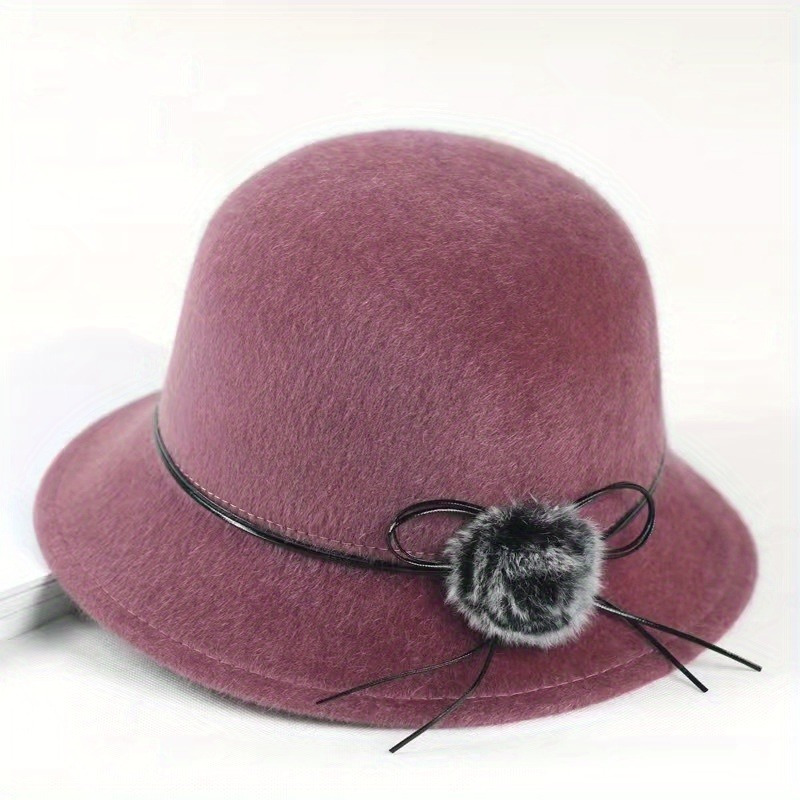 chic womens fedora hat featuring a floral detail made fabric  display picture 3