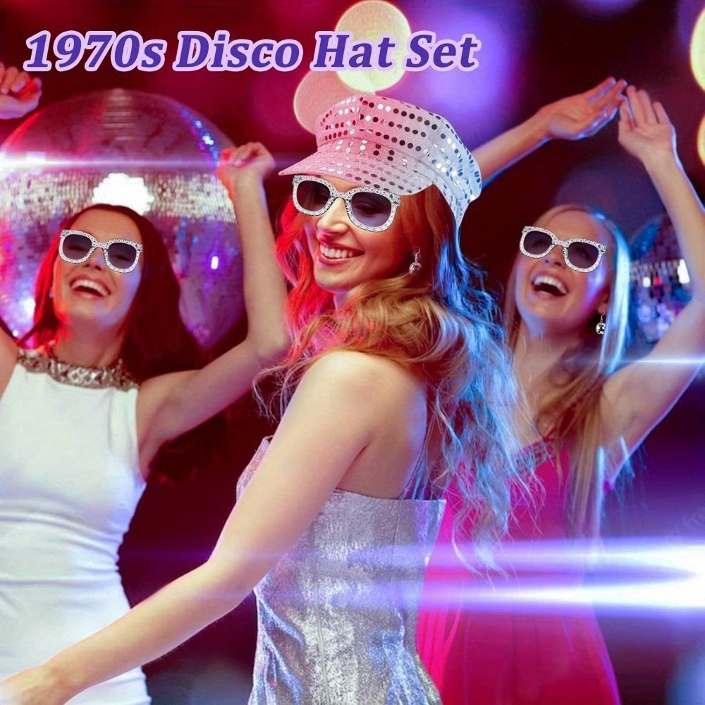 3pcs retro disco accessories set 70s disco costume - Temu display picture 1