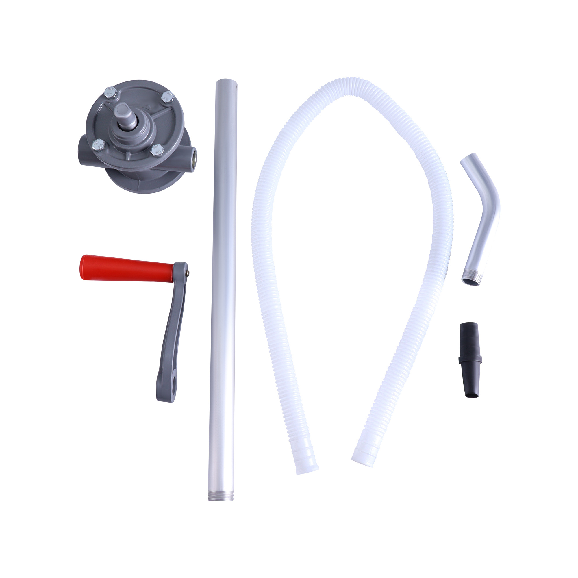 Image of Manual Fuel Transfer Pump Set, Featuring An Aluminum Alloy Hand Crank Suitable For Gasoline And Oil, Complete With A Hose For Use In Garages, Farms, And Industrial