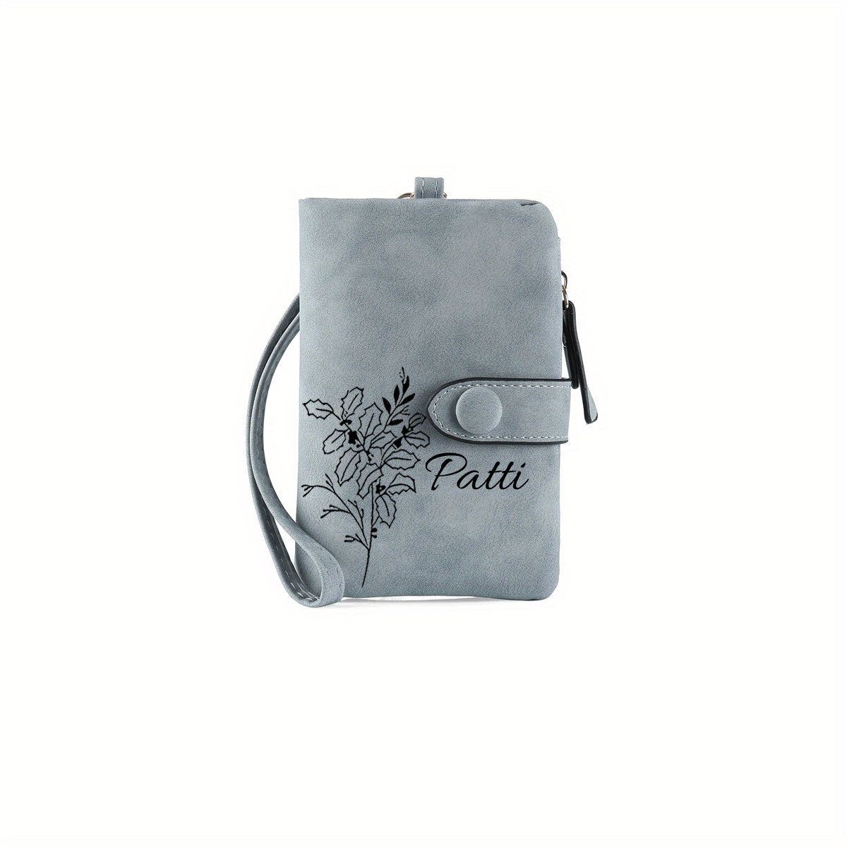 TEMU Name Women's Flower Wallet, Multi-card Slots Women's Clutch, Personalized Portable Coin Purse, Valentine's Day Gift, Mother's Day Gift, Birthday