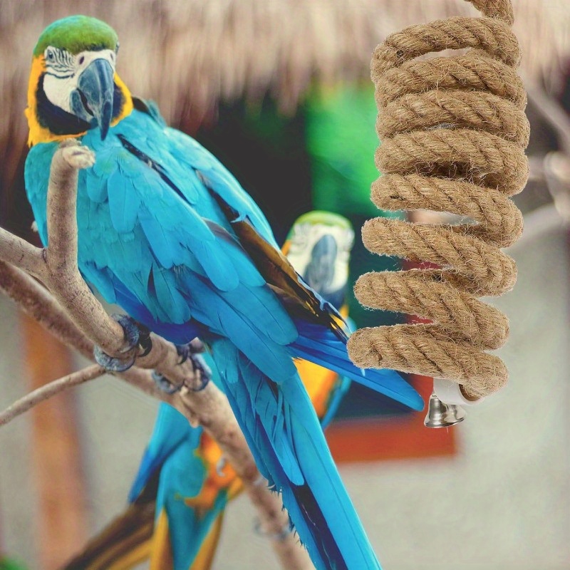 Natural Jute Spiral Rope Perch for Parrots