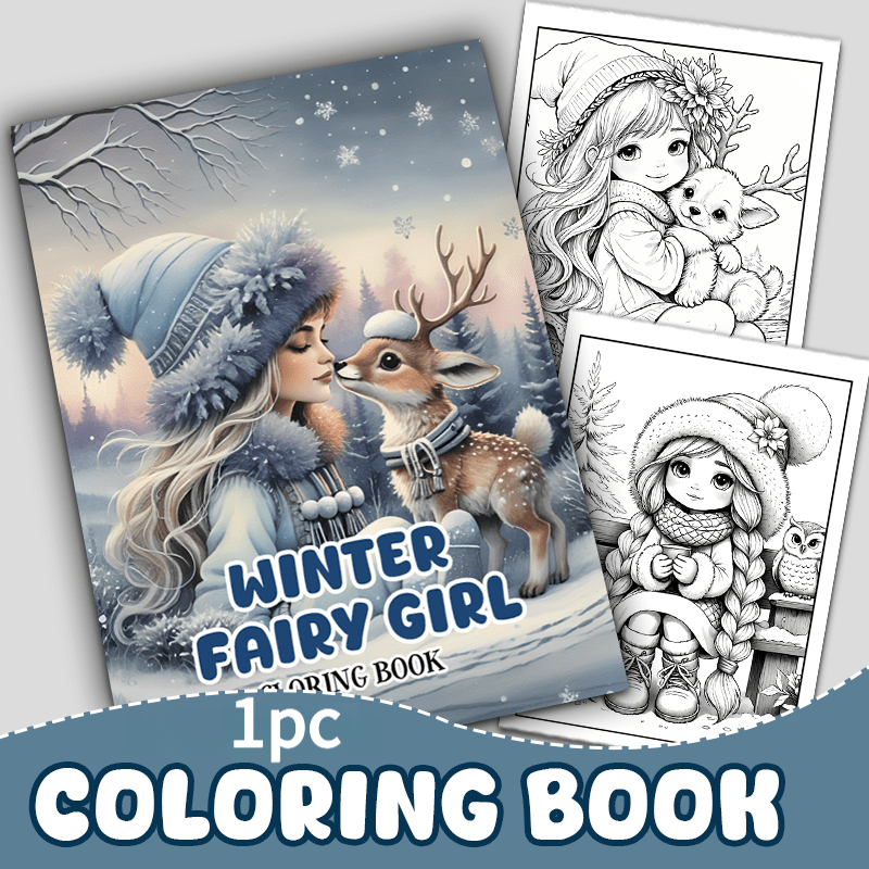 TEMU 1 Book Winter Fairy Adult Coloring Book Suitable For New Year, Christmas, Birthdays - Magical Fairy With Intricate Patterns, Gift For Adults,,