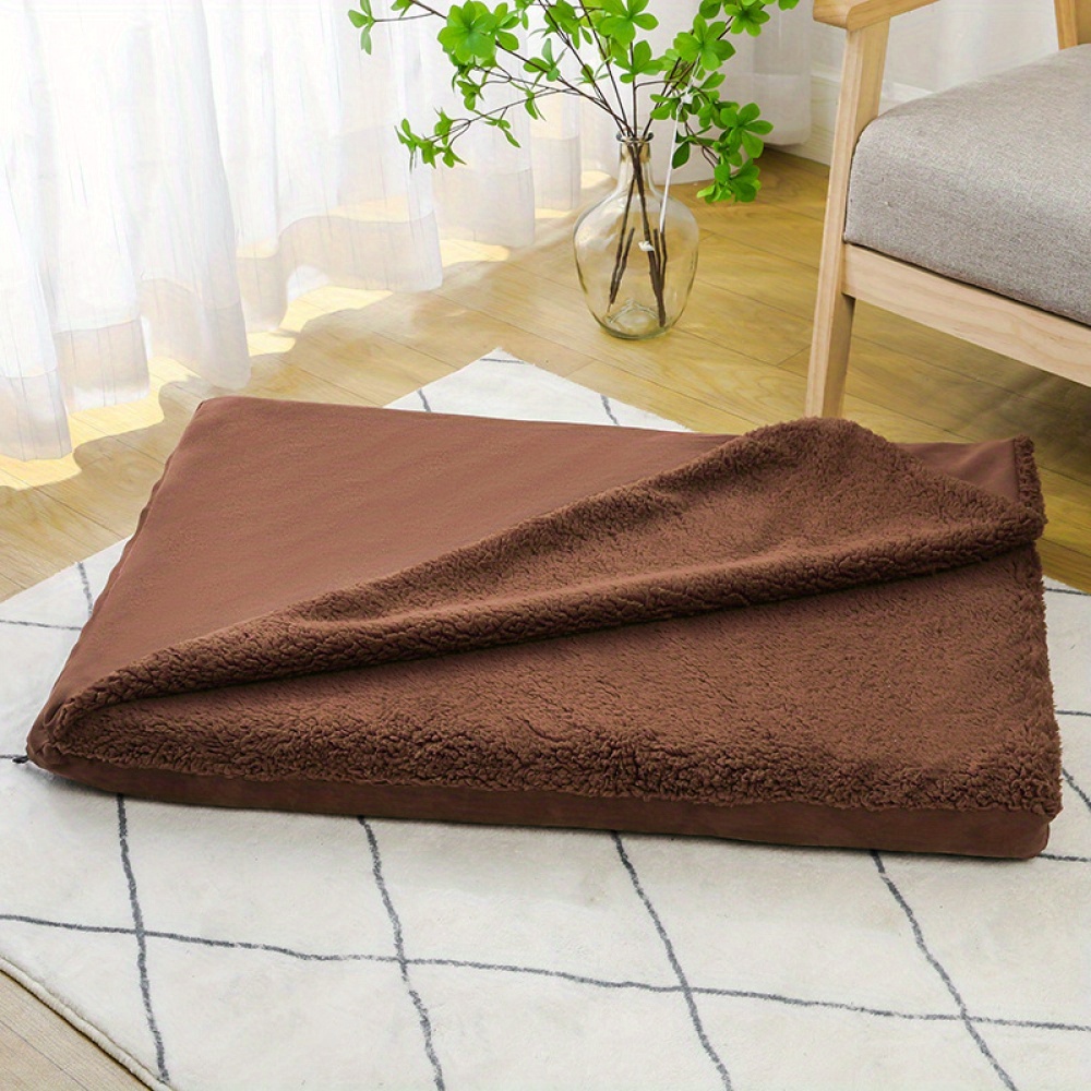 large cooling gel dog bed with removable washable cover orthopedic berber blanket top mattress for large medium dogs up to 55 lbs gray cozy   for year round   Product details 4