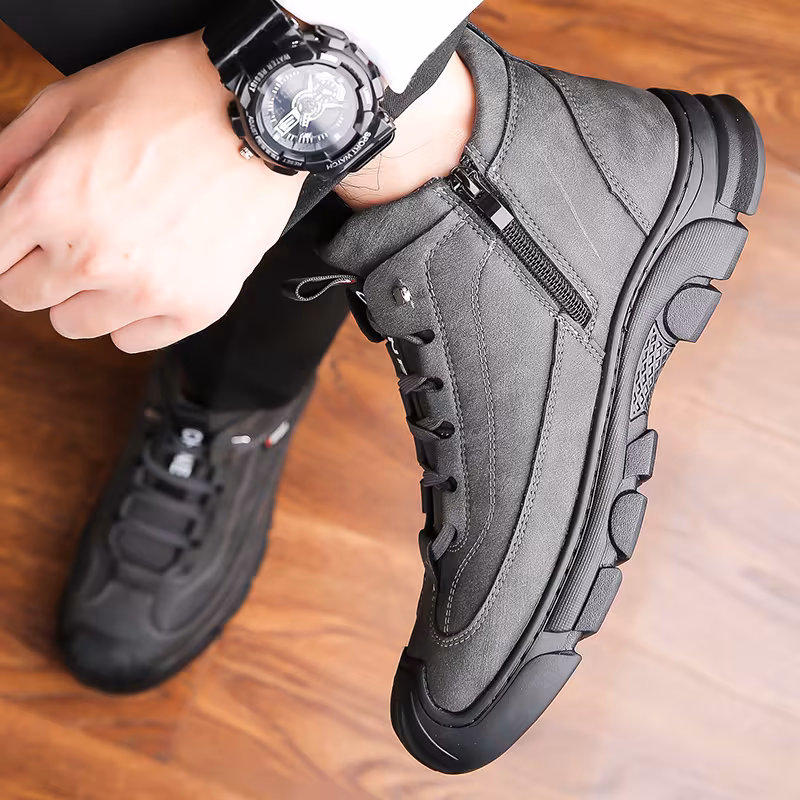 mens winter boots slip resistant anti kick all terrain traction eva sole like upper adjustable closure cushioned insole for outdoor casual everyday black boots for men slipresistant shoes sleek breathable interior Product details 13