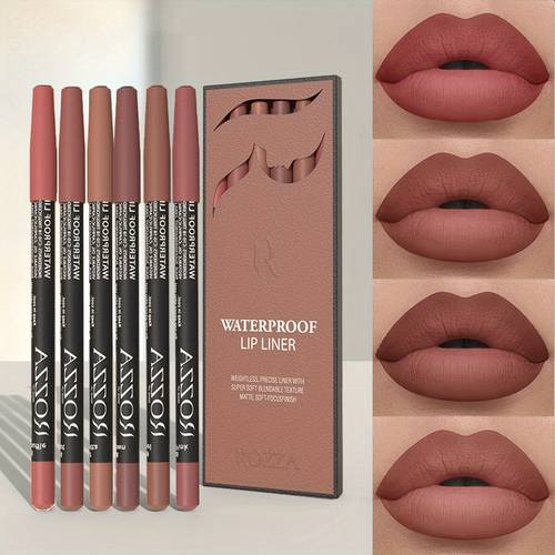 6pcs set ultra lip liner set nude velvet matte long lasting smoothness waterproof different colors for natural lip colors