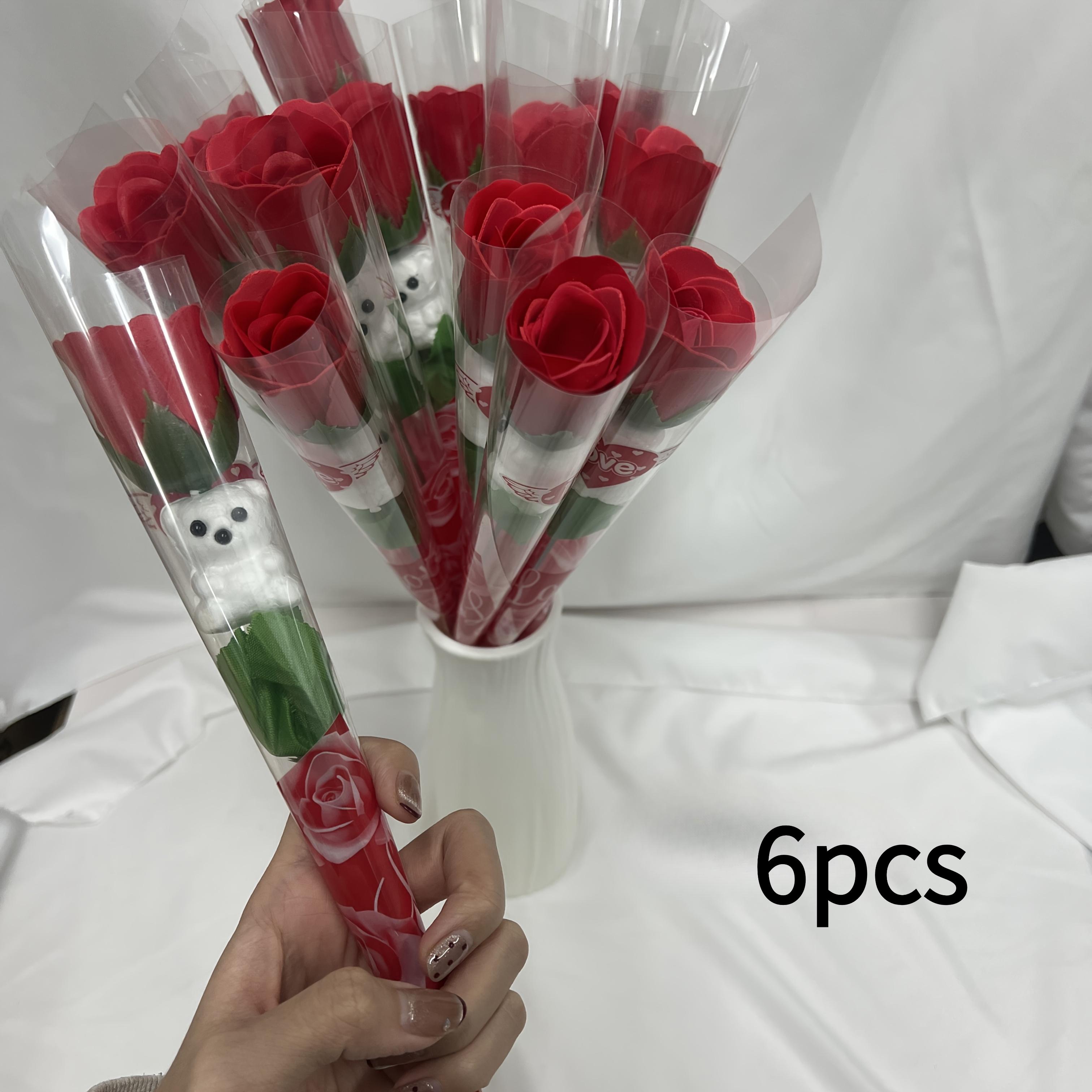 Image of 6 Artificial Bear Rose Bouquet | Luxurious Gift Box Set, Ideal For Mother's Day, Valentine's Day, Teacher's Day, Anniversary, And Romantic Gifts
