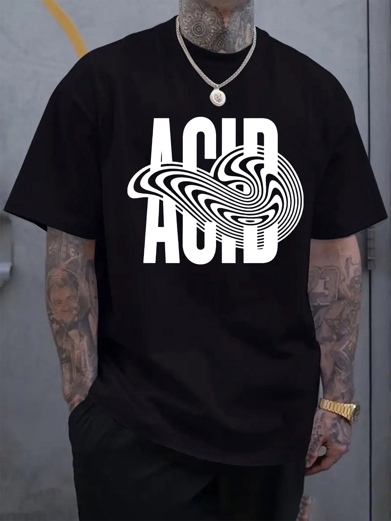 *'S Psychedelic Acid Graphic T-Shirt Retro 90s Rave Design, Lightweight  Crew Neck Tee for Summer Spring, Casual Outdoor Concerts Festival - Main Image