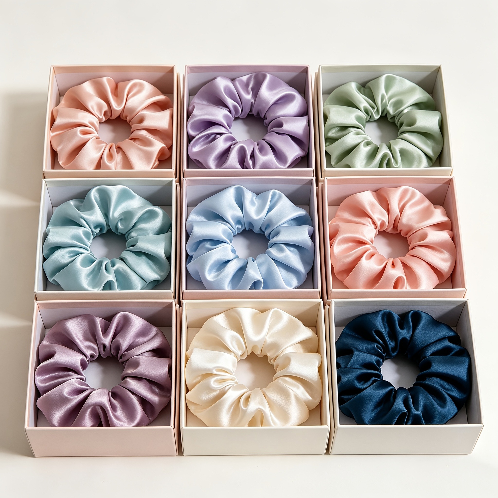 TEMU 29pcs Fresh, Sweet, And Simple Satin Pleated Scrunchies For Daily Face Washing, Versatile For High And Low Ponytails, Buns, And Hair Accessories