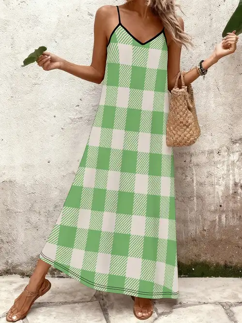 womens green gingham dress sold on Temu Canada womens green gingham dress sold on Temu Canada